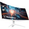 Westinghouse 27 Inch Curved Full HD Gaming Monitor, 200Hz, AMD FreeSync Support, Low Motion Blur, 1500R Curve, 1920 x 1080, for PC Games with Built in Speakers, DisplayPort, 2X HDMI(32 Inch-White)