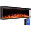 Westinghouse 50inch Electric Fireplace, Realistic Flame&Log Set, Compatible with Alexa & Google Home, Wall Mount or Recessed, 24 Hour Timer, Color Changing Flames, 750W/1500W Indoor Heater (50inch)(60inch)
