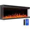 Westinghouse 50inch Electric Fireplace, Realistic Flame&Log Set, Compatible with Alexa & Google Home, Wall Mount or Recessed, 24 Hour Timer, Color Changing Flames, 750W/1500W Indoor Heater (50inch)(50inch)