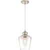 Westinghouse 6106500 One-Light Indoor Mini Pendant, Brushed Nickel Finish with Clear Glass, White