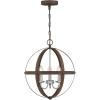 Westinghouse 6110400 Stella Mira Three-Light Pendant, Antique Ash(Walnut and Brushed Nickel)