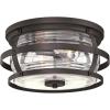 Westinghouse 6112600 Weatherby 14 Inch Rustic/Arts & Crafts Two-Light Outdoor Flush Mount Ceiling Light, Barnwood Finish, Clear Glass, bronze(Weathered Bronze)