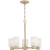Westinghouse 6115300 Sylvestre Transitional Five-Light Indoor Chandelier, Matte Black Finish, Clear Glass(Champagne Brass)
