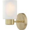 Westinghouse 6115500 Sylvestre Transitional One-Light Indoor Wall Light Fixture, Matte Black Finish, Clear Glass(Champagne Brass)