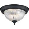 Westinghouse 6117700 Traditional One-Light, 11 Inch Indoor Flush Mount Ceiling Light Fixture, Matte Black Finish, Crystal Ribbed Glass(Crystal Ribbed Glass)