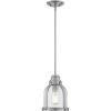 Westinghouse 6117800 Cindy Vintage-Style One-Light Indoor Mini Pendant Light, Brushed Nickel Finish, Clear Glass(Brushed Nickel)