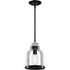 Westinghouse 6117800 Cindy Vintage-Style One-Light Indoor Mini Pendant Light, Brushed Nickel Finish, Clear Glass(Matte Black)