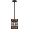 Westinghouse 6117900 Langston Vintage-Style One-Light Indoor Pendant Light, Matte Black Finish with Barnwood Accents, Cage Shade(Matte Black and Barnwood)