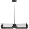 Westinghouse 6118400 Marlowe Industrial-Style Two-Light LED Indoor Pendant Light, Matte Black Finish, Clear Ribbed Glass