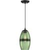Westinghouse 6118700 Soren Contemporary One-Light Indoor Mini Pendant Light, Brushed Nickel Finish, Sapphire Glass, Blue(Matte Black with Forest Glass)
