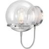 Westinghouse 6119200 Marla Contemporary One-Light Indoor Wall Light Fixture, Brushed Nickel Finish, Clear Glass