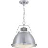 Westinghouse 6119400 Danzig Vintage-Style One-Light Indoor Pendant Light, Brushed Nickel Finish, Clear Prismatic Lens
