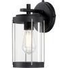 Westinghouse 6122100 Kezia Transitional One Light Outdoor Wall Fixture, Textured Black and Industrial Steel Finish, Clear Glass