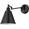 Westinghouse 6125400 Trocadero Traditional One Light Swing Arm Wall Fixture with On/Off Switch, Matte Black Finish