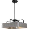 Westinghouse 6125700 Bexar Craftsman-Style Three Light Indoor Chandelier/Semi-Flush Mount Ceiling Fixture, Matte Black and Dark Pewter Finish