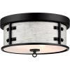 Westinghouse 6126100 Callowhill Craftsman-Style 13 Inch, Two Light Flush Mount Ceiling Fixture, Matte Black and Antique Ash Finish, Clear Seeded Glass