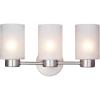 Westinghouse 6126700 Sylvestre Transitional Three Light Wall Fixture, Champagne Brass Finish, Frosted Glass(Brushed Nickel)