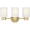 Westinghouse 6126700 Sylvestre Transitional Three Light Wall Fixture, Champagne Brass Finish, Frosted Glass(Champagne Brass)