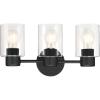 Westinghouse 6126700 Sylvestre Transitional Three Light Wall Fixture, Champagne Brass Finish, Frosted Glass(Matte Black)