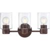 Westinghouse 6126700 Sylvestre Transitional Three Light Wall Fixture, Champagne Brass Finish, Frosted Glass(Walnut)