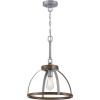 Westinghouse 6127500 Oak Lane Vintage-Style One Light Indoor Pendant/Semi-Flush Mount Ceiling Fixture, Barnwood Finish with Galvanized Steel Accents