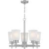 Westinghouse 6128800 Reynaldo Transitional Five Light Indoor Chandelier, Brushed Nickel Finish, Frosted Glass