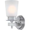 Westinghouse 6128900 Reynaldo Transitional One Light Wall Fixture, Brushed Nickel Finish, Frosted Glass(Brushed Nickel)