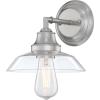 Westinghouse 6129100 Iron Hill Vintage-Style One Light Wall Fixture, Brushed Nickel Finish, Clear Glass(Brushed Nickel Clear Glass)