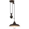 Westinghouse 6129300 Iron Hill Vintage-Style One Light Indoor Pulley Pendant, Matte Black Finish(Black)