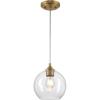 Westinghouse 6130500 Tatze Contemporary One Light Indoor Mini Pendant, Brushed Nickel Finish, Clear Glass(Brushed Brass)