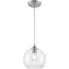 Westinghouse 6130500 Tatze Contemporary One Light Indoor Mini Pendant, Brushed Nickel Finish, Clear Glass(Brushed Nickel)