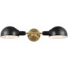 Westinghouse 6130800 Langhorne Transitional Two Light Wall Fixture, Matte Black and Brushed Brass Finish