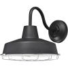 Westinghouse 6131300 Academy Vintage-Style One Light Dimmable LED Outdoor Wall Fixture, Dark Sky Friendly, Textured Black Finish, Removable Nickel Luster Cage(Textured Black)