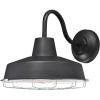 Westinghouse 6131300 Academy Vintage-Style One Light Dimmable LED Outdoor Wall Fixture, Dark Sky Friendly, Textured Black Finish, Removable Nickel Luster Cage(Textured Black with Chrome Cage)