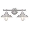 Westinghouse 6132900 Iron Hill Vintage-Style Two Light LED Indoor Wall Fixture, Oil Rubbed Bronze Finish with Highlights(Brushed Nickel)