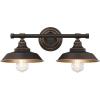 Westinghouse 6132900 Iron Hill Vintage-Style Two Light LED Indoor Wall Fixture, Oil Rubbed Bronze Finish with Highlights(Oil Rubbed Bronze with bulbs)