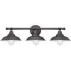 Westinghouse 6133000 Iron Hill Vintage-Style Three Light LED Indoor Wall Fixture, Oil Rubbed Bronze Finish with Highlights(Oil Rubbed Bronze with White Shades)