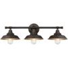 Westinghouse 6133000 Iron Hill Vintage-Style Three Light LED Indoor Wall Fixture, Oil Rubbed Bronze Finish with Highlights(Oil Rubbed Bronze with bulbs included)