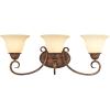 Westinghouse 6221300 Regal Springs Three-Light Interior Wall Fixture, Ebony Gold Finish with Burnt Scavo Glass