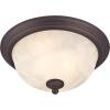 Westinghouse 6230900 Naveen Two-Light Flush-Mount Exterior Fixture, Oil Rubbed Bronze Finish on Steel with White Alabaster Glass
