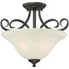 Westinghouse 6306500 Dunmore Two-Light Indoor Semi-Flush, Oil Rubbed Bronze Finish with Frosted Glass, 2, White,Black(Bulbs Not Included)