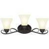 Westinghouse 6306500 Dunmore Two-Light Indoor Semi-Flush, Oil Rubbed Bronze Finish with Frosted Glass, 2, White,Black(Vanity (3-light))