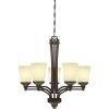 Westinghouse 6307100 Malvern Five-Light Indoor Chandelier, Oil Rubbed Bronze Finish with Smoldering Scavo Glass