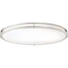Westinghouse 6307800 32-1/2 inch Oval Energy Star Led Indoor Flush Mount Ceiling Fixture, Brushed Nickel Finish with White Acrylic Shade