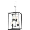 Westinghouse 6328000 Ardleigh Four-Light Indoor Chandelier, Matte Black Finish with Clear Glass