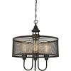 Westinghouse 6332900 Walter Four-Light Indoor Chandelier, Oil Rubbed Bronze Finish with Highlights and Mesh Shade