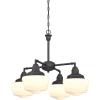 Westinghouse 6342000 Scholar Four-Light Indoor Convertible Chandelier/Semi-Flush Ceiling Fixture, Oil Rubbed Bronze Finish with White Opal Glass, Oil-Rubbed Bronze