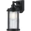 Westinghouse 6358800 Armin One-Light, Textured Black Finish with Barnwood Accents and Clear Seeded Glass OUTDOOR WALL Fixture,(Textured Black with Motion Sensors)