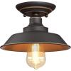 Westinghouse 6370100 Iron Hill 9-Inch, One-Light Indoor Semi Flush Mount Ceiling Light, Oil Rubbed Bronze Finish with Highlights , Red