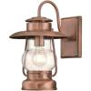 Westinghouse 6373100 Santa Fe One-Light Outdoor Wall Lantern, Washed Copper Finish with Clear Seeded Glass Porch Light(Washed Copper)